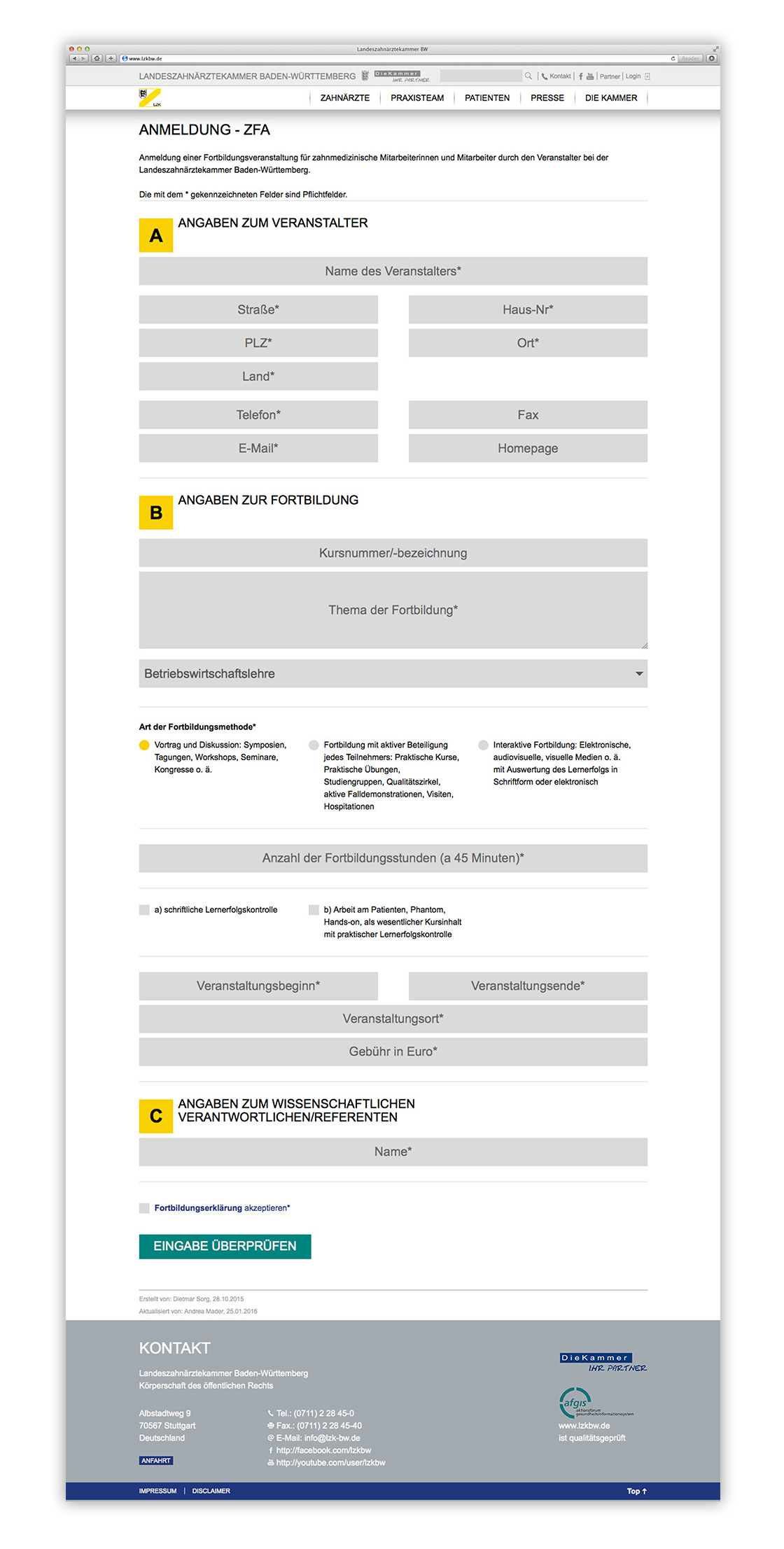  Referenz - Landeszahnärztekammer Baden-Württemberg - Corporate Site