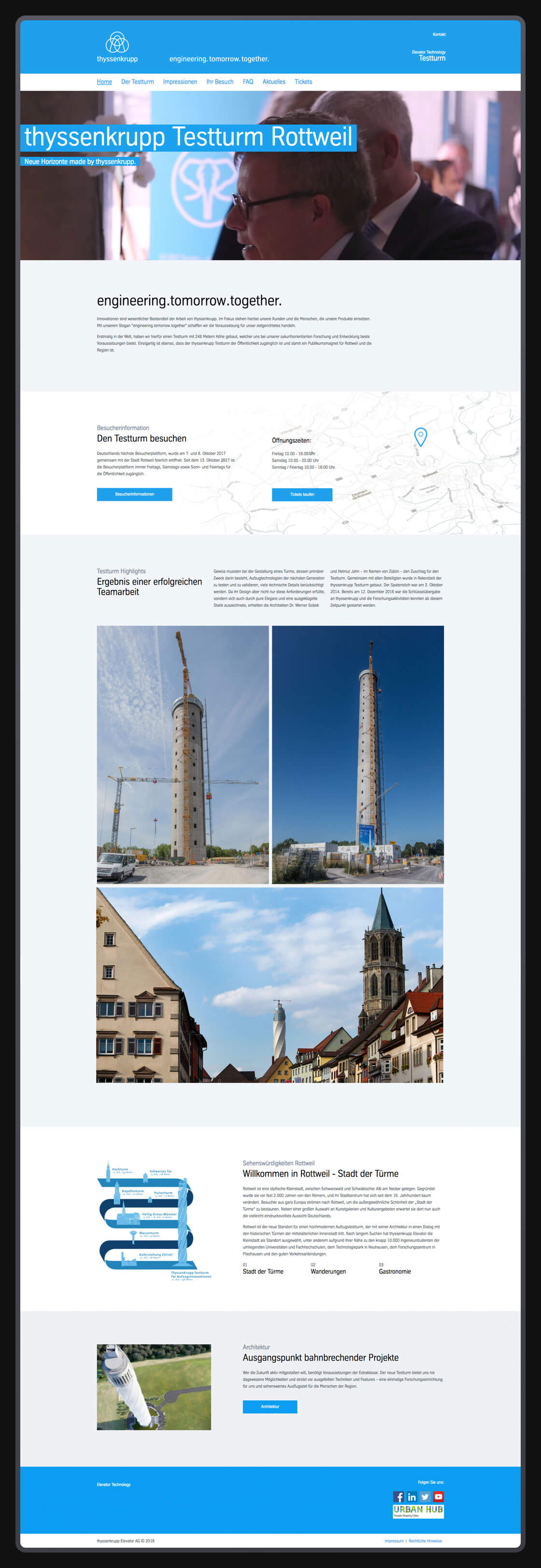  Referenz - thyssenkrupp Elevator - Testturm Website